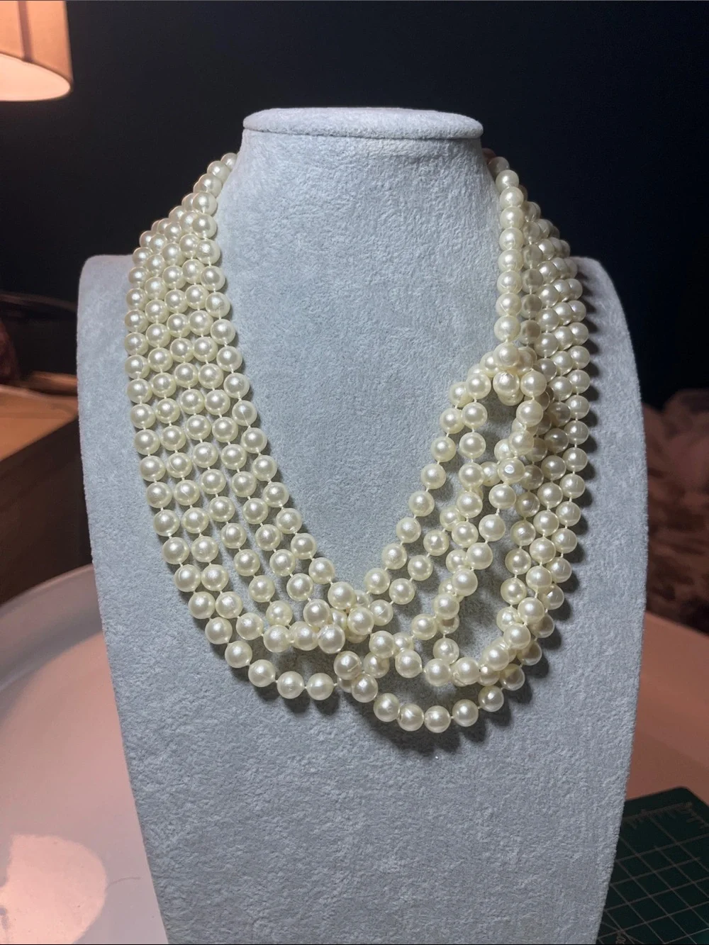 Vintage Flapper Imitation Pearl Necklace Extremely Long 108